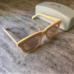 Karen Walker Deep Worship 55mm Sunglasses Ecru